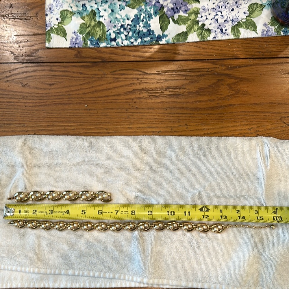 Gold plated, joker necklace, and bracelet Necklace is 16 inches bracelet is 6.5